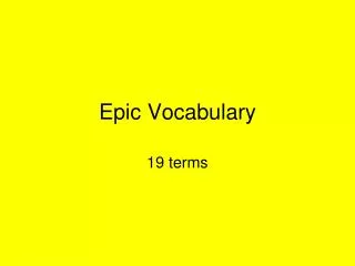 Epic Vocabulary