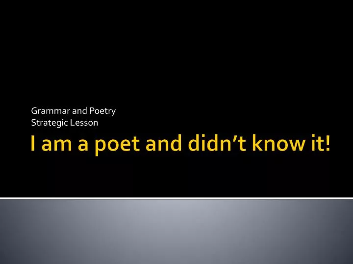 grammar and poetry strategic lesson