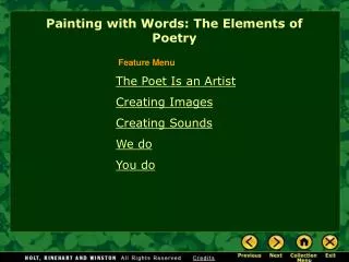 The Poet Is an Artist Creating Images Creating Sounds We do You do