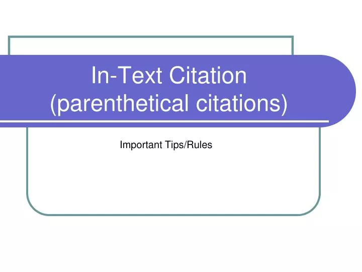in text citation parenthetical citations