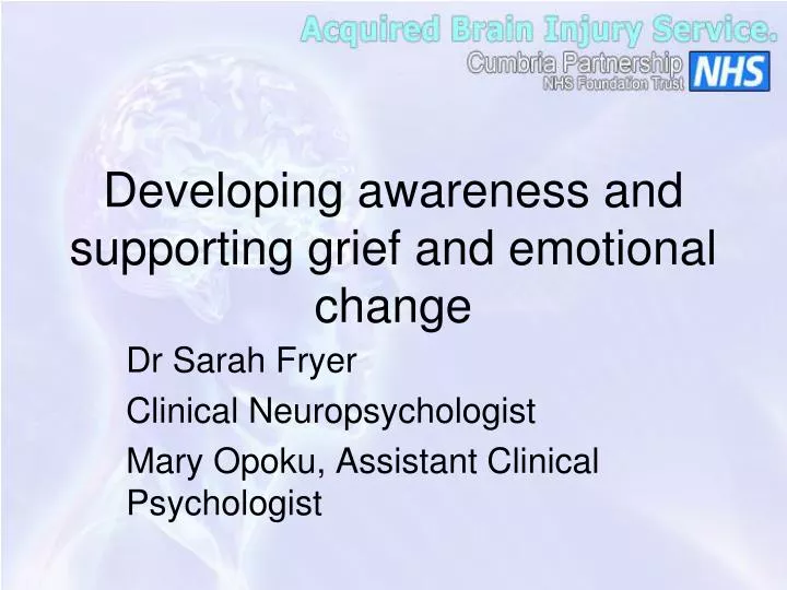 developing awareness and supporting grief and emotional change