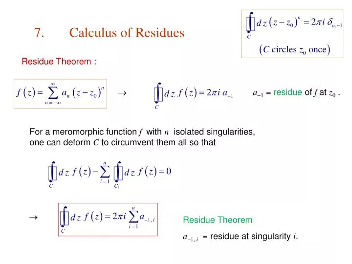 7 calculus of residues