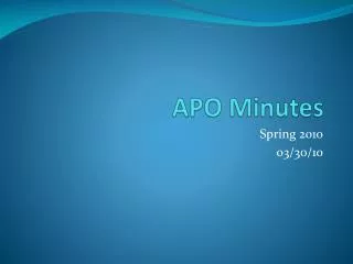 APO Minutes