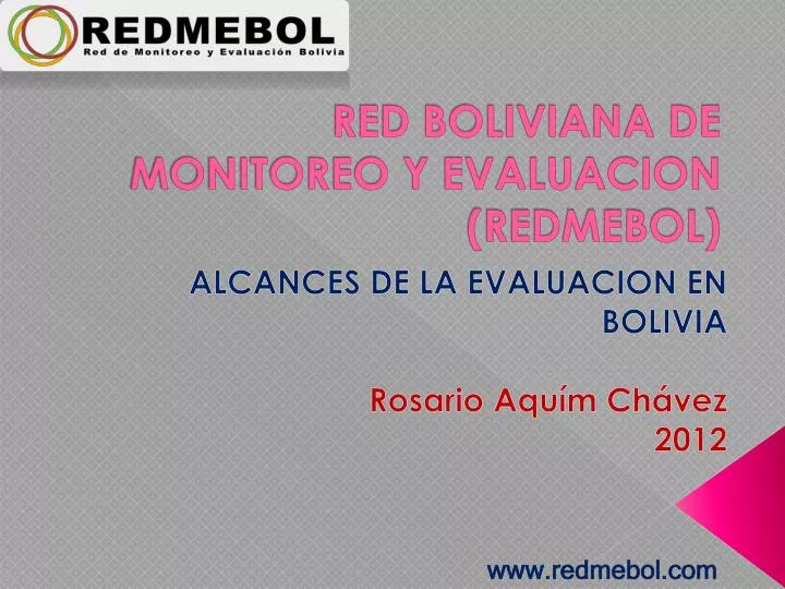 red boliviana de monitoreo y evaluacion redmebol