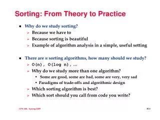 Sorting: From Theory to Practice
