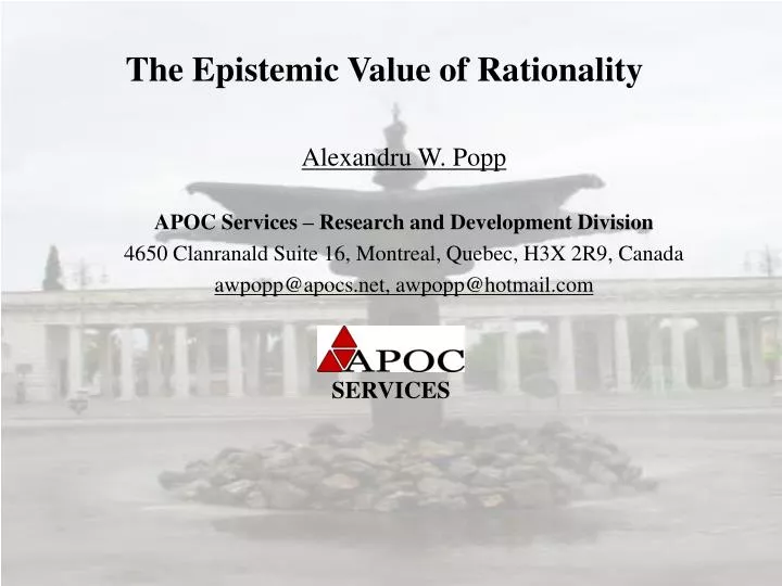 the epistemic value of rationality