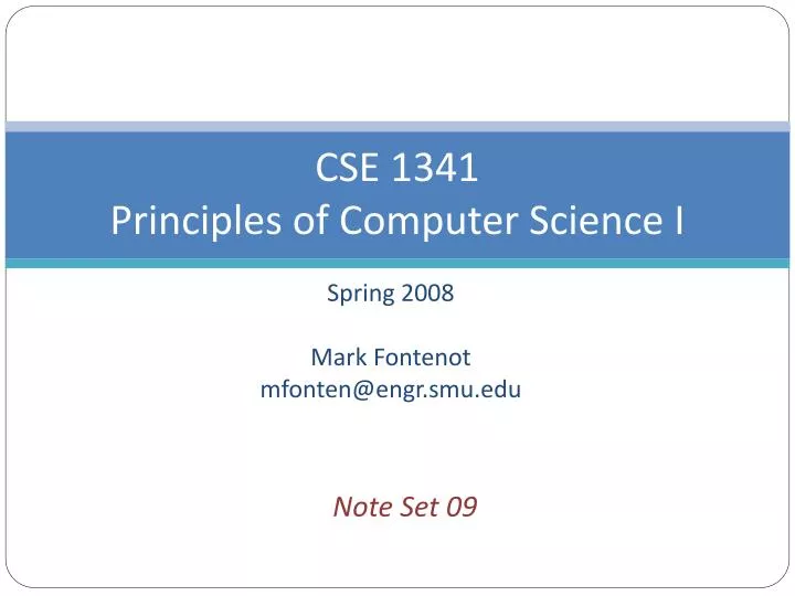 cse 1341 principles of computer science i