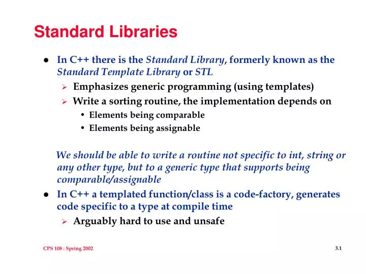standard libraries