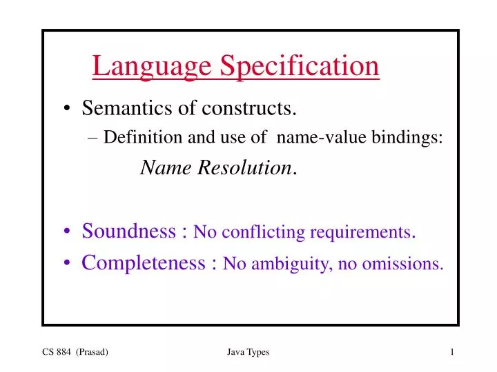 language specification