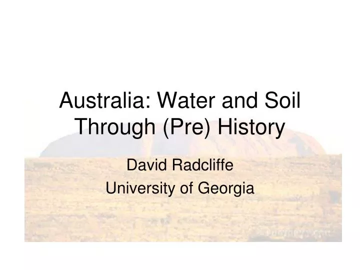 australia water and soil through pre history