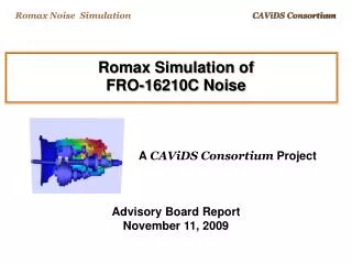 Romax Simulation of FRO-16210C Noise