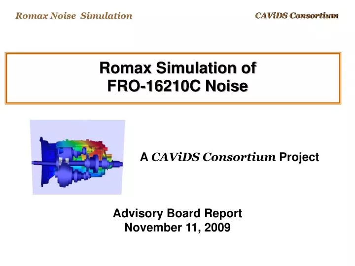 romax simulation of fro 16210c noise
