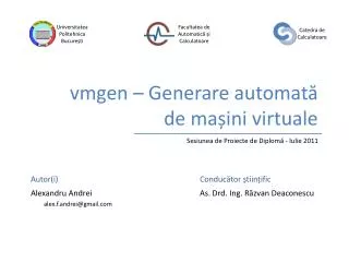 vmgen generare automat de ma ini virtuale
