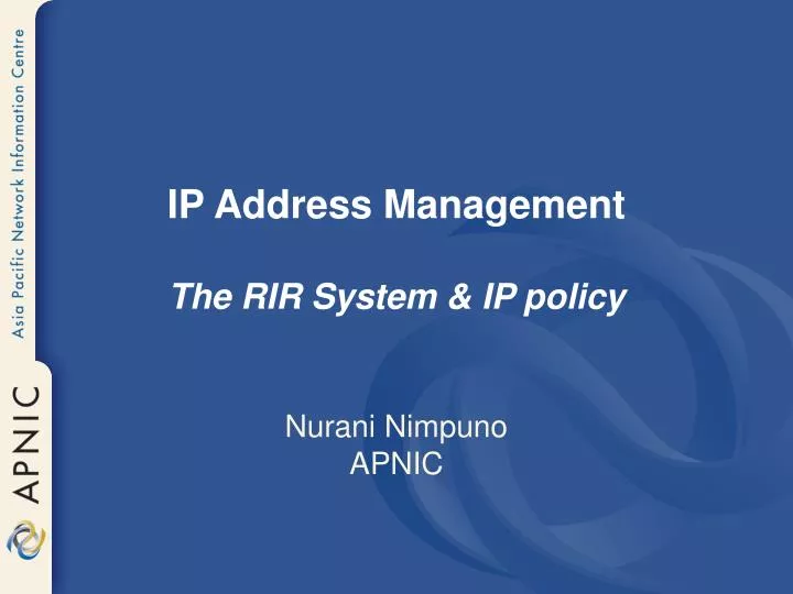 ip address management the rir system ip policy