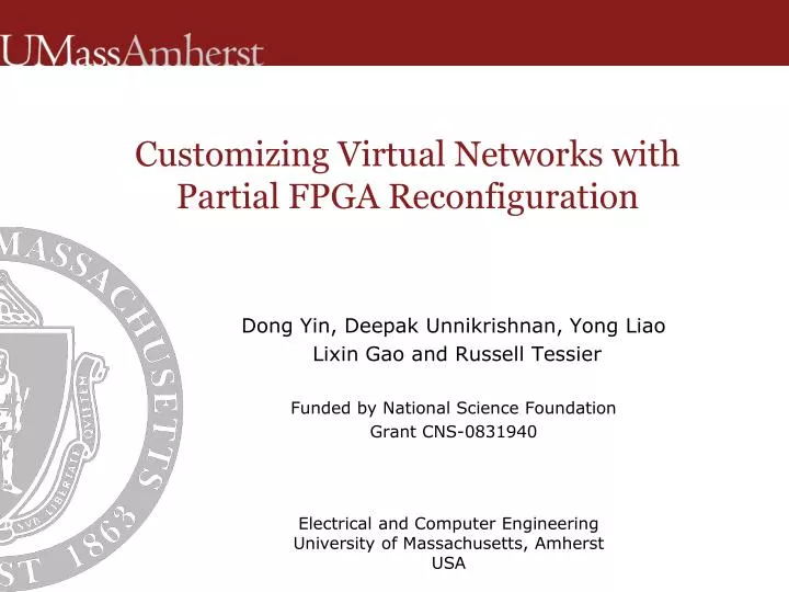 customizing virtual networks with partial fpga reconfiguration
