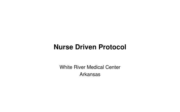 nurse driven protocol