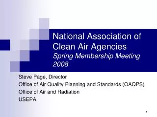 National Association of Clean Air Agencies Spring Membership Meeting 2008