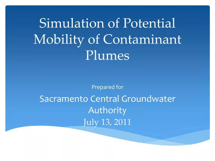 simulation of potential mobility of contaminant plumes