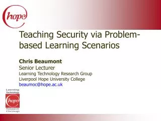 Teaching Security via Problem-based Learning Scenarios