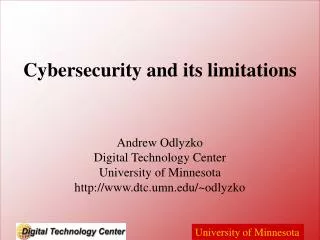 Cybersecurity and its limitations