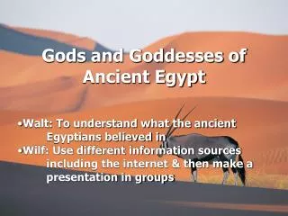 Gods and Goddesses of Ancient Egypt