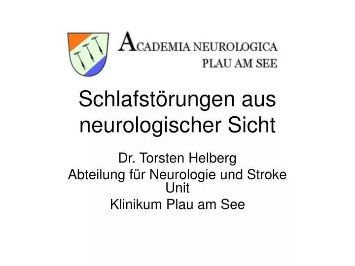 schlafst rungen aus neurologischer sicht