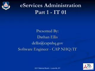 eServices Administration Part 1 - IT 01