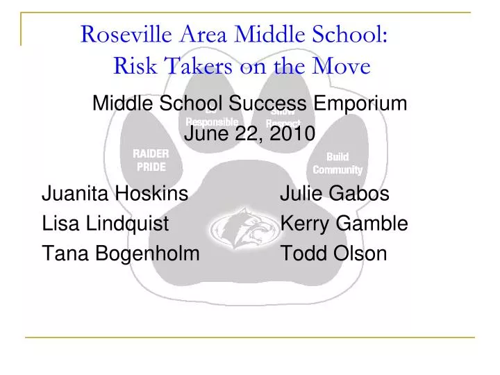 roseville area middle school risk takers on the move