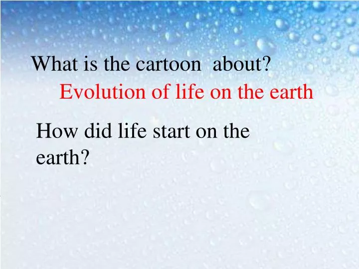 evolution of life on the earth