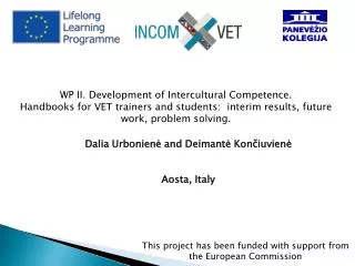 WP II. Development of Intercultural Competence.