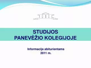 studijos panev io kolegijoje