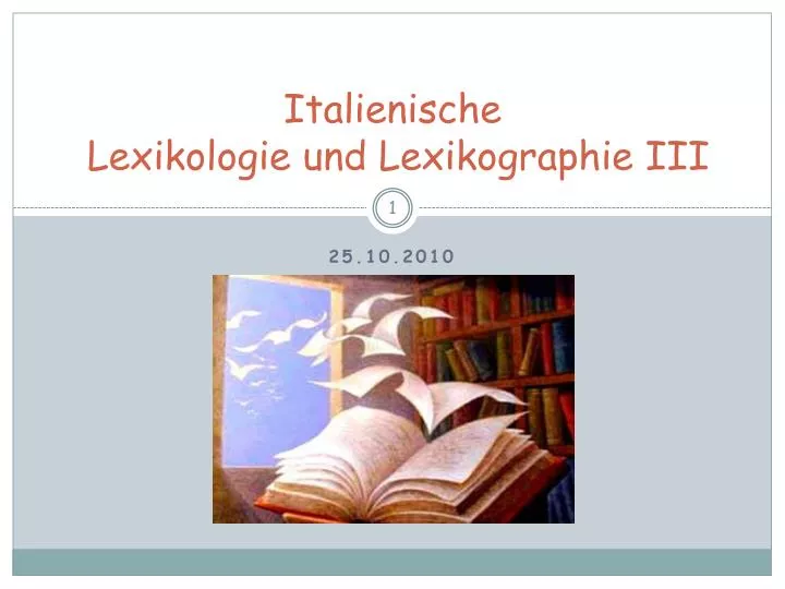 italienische lexikologie und lexikographie iii