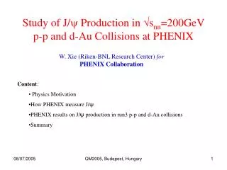 Study of J/ y Production in ? s nn =200GeV p-p and d-Au Collisions at PHENIX