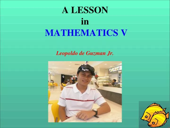 a lesson in mathematics v leopoldo de guzman jr
