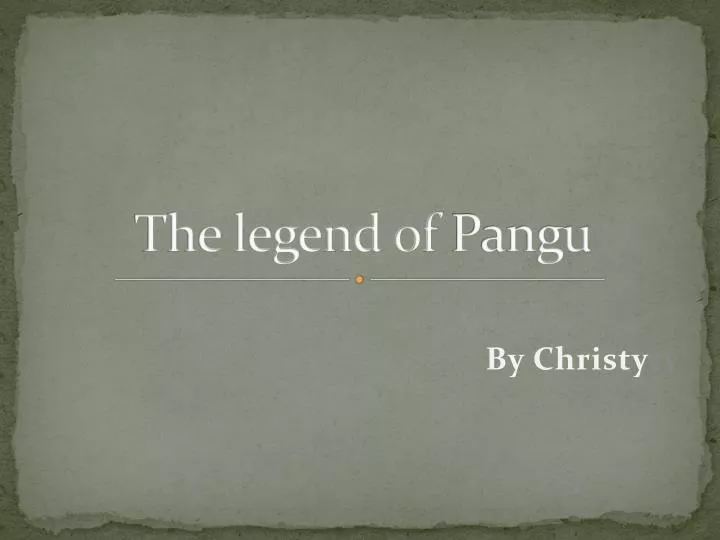 the legend of pangu