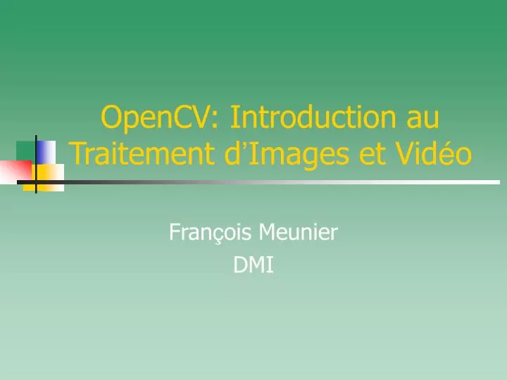 opencv introduction au traitement d images et vid o