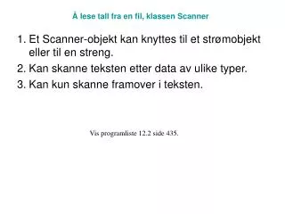 lese tall fra en fil klassen scanner