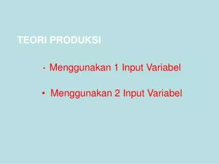 teori produksi