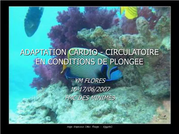 adaptation cardio circulatoire en conditions de plongee