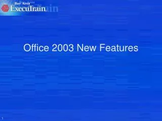 Office 2003 New Features