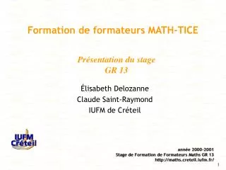 formation de formateurs math tice