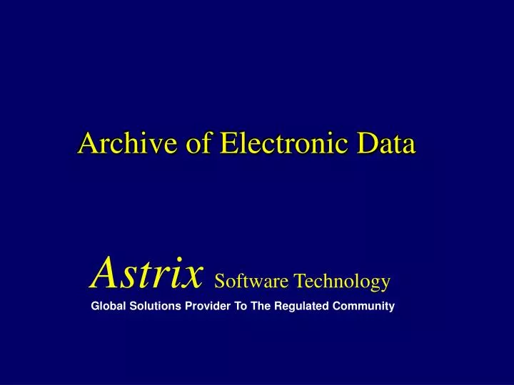 archive of electronic data