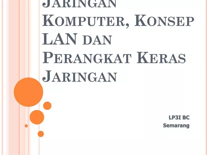 Ppt Mengenal Jaringan Komputer Konsep Lan Dan Perangkat Keras