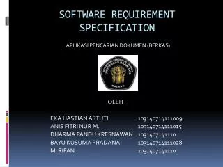 software requirement specification