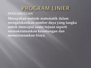 program linier