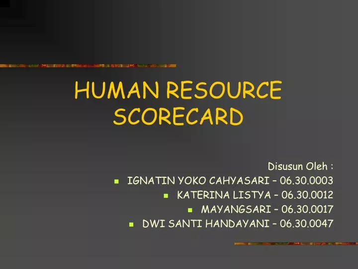 human resource scorecard