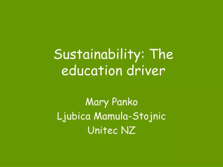 sustainability the education driver