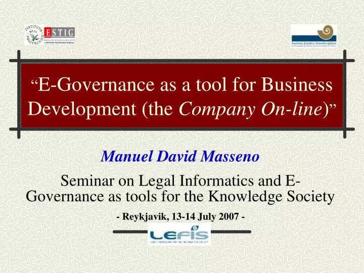 e governance as a tool for business development the company on line