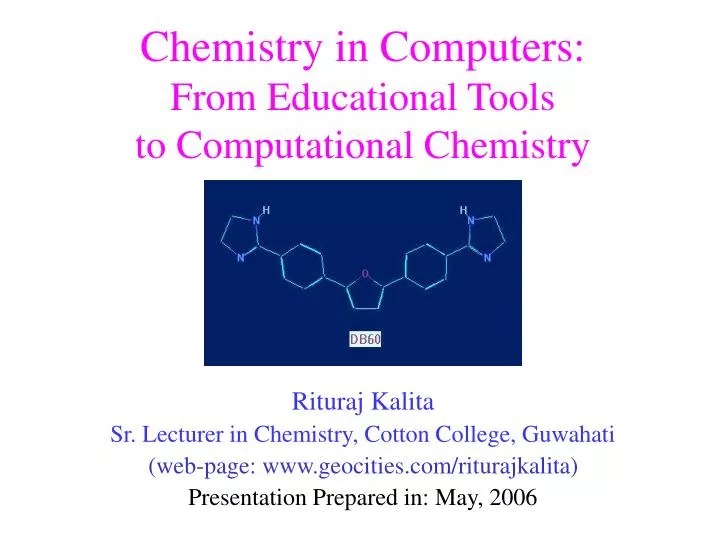 chemistry in computers from educational tools to computational chemistry