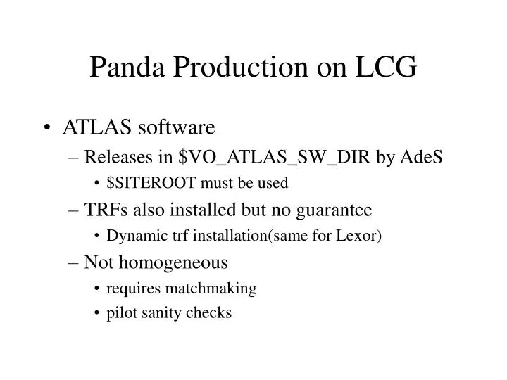 panda production on lcg